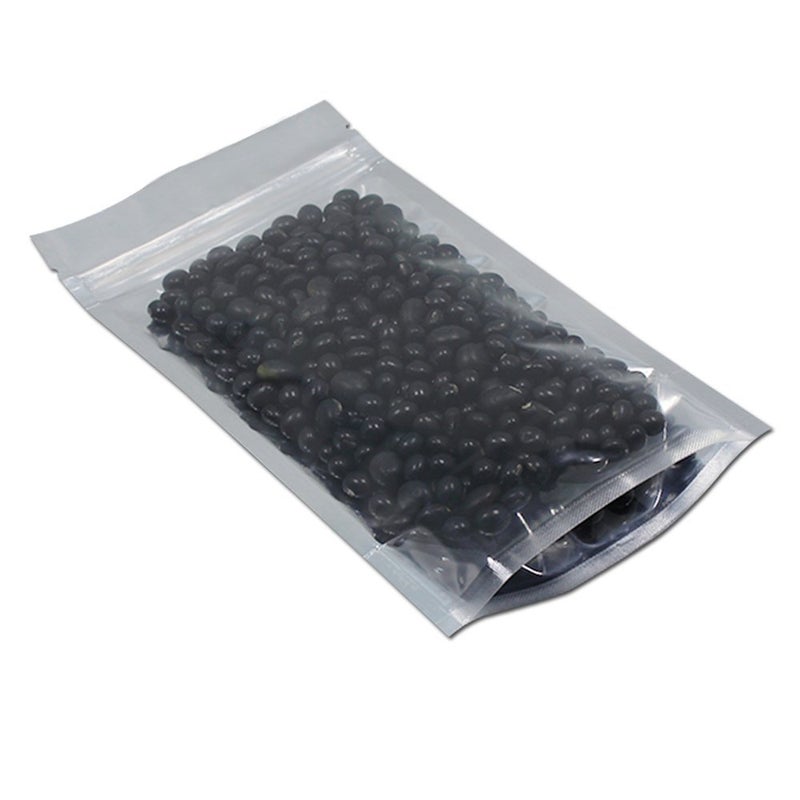 FERENLI 100 Pieces Stand Up Clear for Zip Resealable Aluminum Mylar Foil Lock Plastic Packaging Bag Zipper Lock Heat Sealable with Tear Notch Long Term Food Storage 6.3x9.4 inch - Image 4